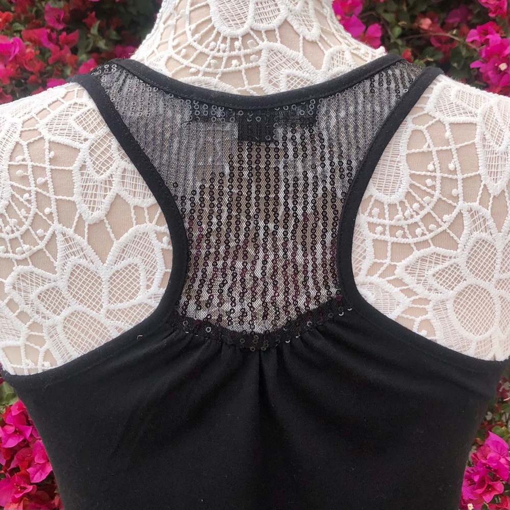 Forever 21 Sheer Sequins Razorback Tank Top - Picture 6 of 8